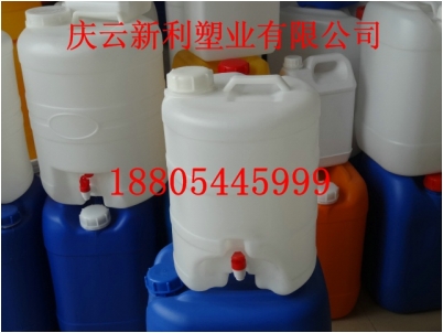 10升水嘴塑料桶，10公斤水龍頭塑料桶，10L白色塑料桶.
